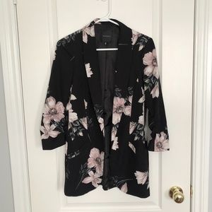 Dynamite floral pink black flower blazer jacket xs